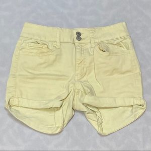 SO Yellow Denim Midi Shorts